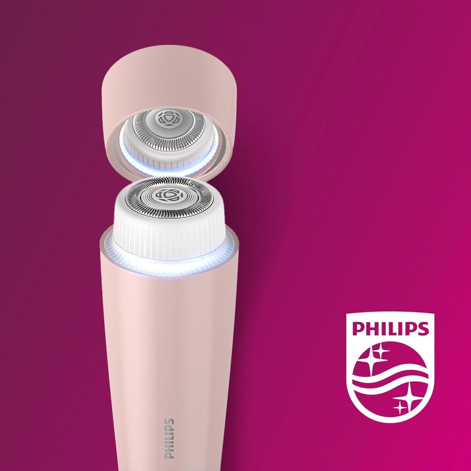 Philips Facial Hair Remover Series 5000 Full Circle LED Light Gentle on Upper Lip, Chin and Cheeks BRR454/00