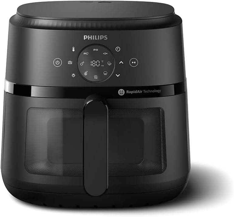 Philips Air Freyer Series 2000 6.2 L - 1700 W Power, Cooking Window, RapidAir Technology, Digital Touchscreen, 13 Cooking Options, Up to 90% Less Fat, Black (NA230/00)